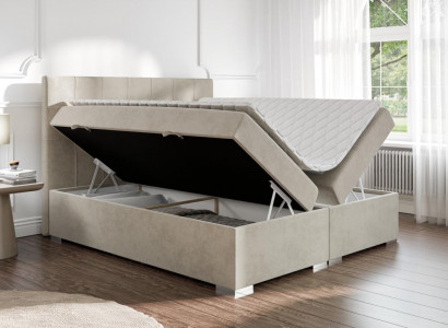 Bett Luxus Schlafzimmer Doppelbett Textil Polster Design Möbel Boxspringbett